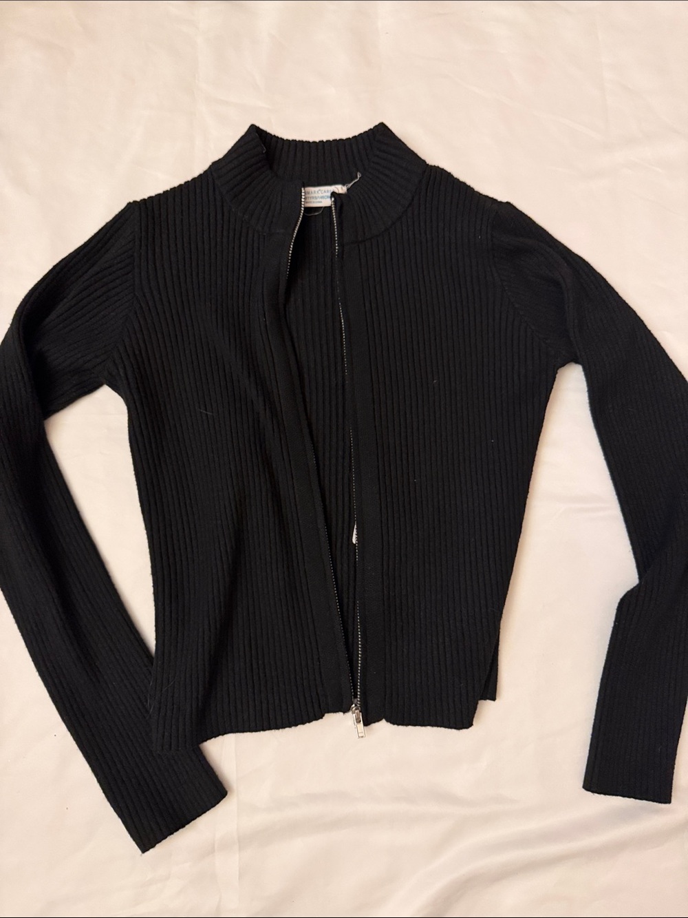 10-11 years old Zip-Front Black Cardigan